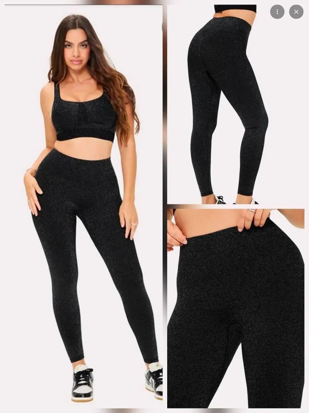 Yitty Nearly Naked Shaping Luxe High Waisted Metallic Glitter Leggings Sz. S/XS